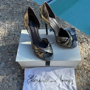 Elizabeth and James gold ‘Ocean’ heels
